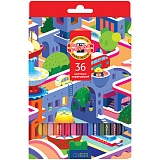 Карандаши цветные Koh-I-Noor "Город мечты", 36цв., заточен., картон, европодвес
