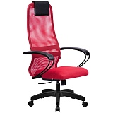 Кресло руководителя Метта "S-B" S-BP-8 PL, ткань-сетка красная №22, спинка-сетка, топ-ган