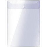 Папка-конверт на кнопке OfficeSpace  А4, вертикальная, 150мкм, прозрачная