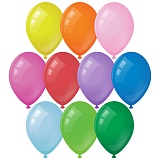 Воздушные шары,  50шт., М12/30см, MESHU, пастель, 10 цветов ассорти