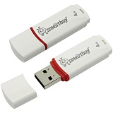 Память Smart Buy "Crown"   4GB, USB 2.0 Flash Drive, белый