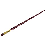 Кисть художественная синтетика бордовая Гамма "Вернисаж", плоскоовальная №14, длинная ручка