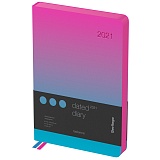 Ежедневник датированный 2021г., A5, 184л., кожзам, Berlingo "Radiance", синий/розовый градиент