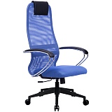 Кресло руководителя Метта "S-B" S-BK-8 PL2, ткань-сетка синяя №23, спинка-сетка, топ-ган